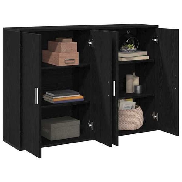 Maison Exclusive - Buffé 2 delar Svart ek 60 x 31 x 84 cm Ingenjörsträ