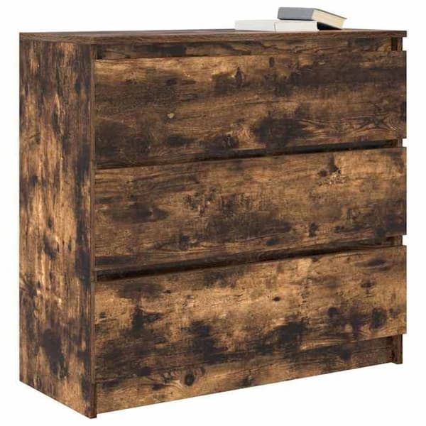 Maison Exclusive - Buffé ek rökig 80x35x76 cm ingenjörsträ Rökt ek