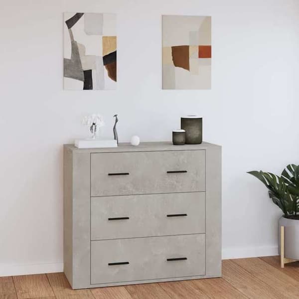Maison Exclusive - Buffé Grå betong 80x33x70 cm Ingenjörsträ