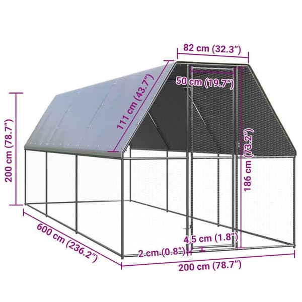 Maison Exclusive - Ulkokanala 2x6x2 m Galvanoitu teräs