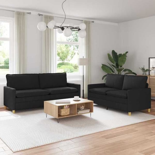 Maison Exclusive - Sæt af 2 sofaer i sort stof