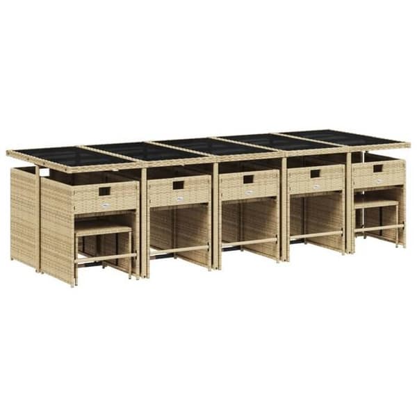 Maison Exclusive - Have spisebordssæt med puder 15 stk beige