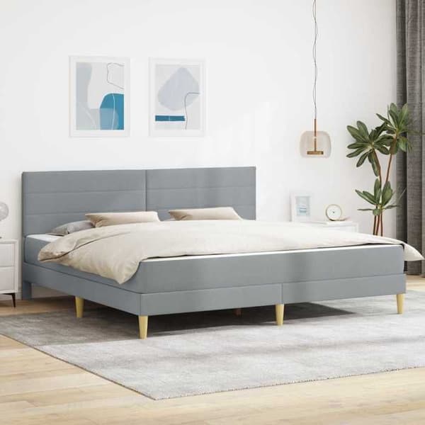 Maison Exclusive - Vaaleanharmaa sänkykehys 200 x 200 cm Polyesteri Ljusgrått