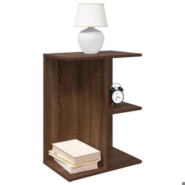 Maison Exclusive - Sängbord ek brun 46,5x29x61 cm ingenjörsträ