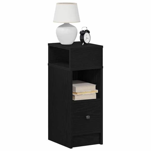 Natskab - EKSKLUSIV HUS - 25x31x66 cm - Sort - 1 skuffe & 2 rum - Ingeniørtræ Svart