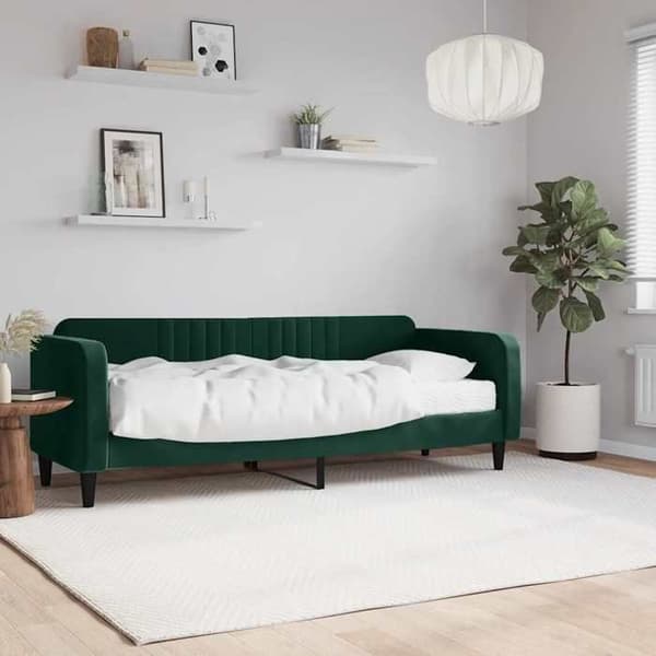 Maison Exclusive - Dagbädd med mörkgrön madrass 80x200 cm sammet Mörkgrön