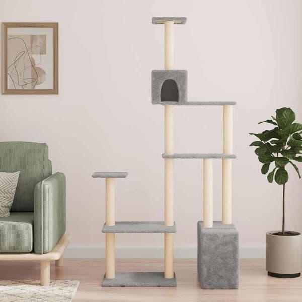Maison Exclusive - Kattekradsetræ med sisal kløepæle i lys grå