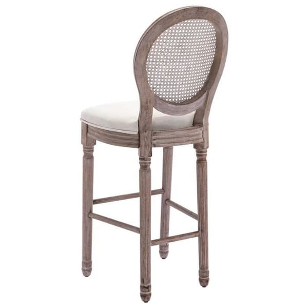Maison Exclusive - Barstolar set om 2 vit lin Vit grädde