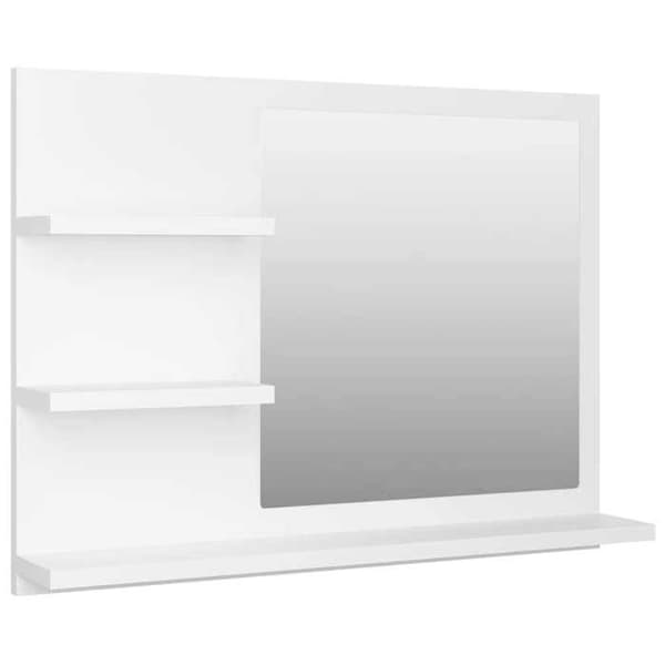 Maison Exclusive - Vit badrumsspegel 60x10,5x45 cm ingenjörsträ