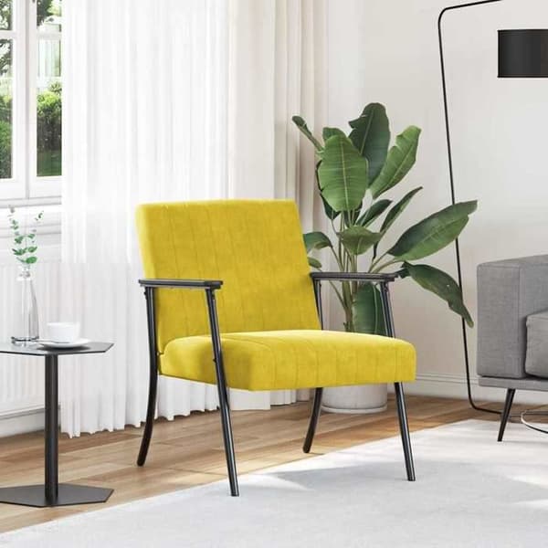 Maison Exclusive - gul fløjl lænestol