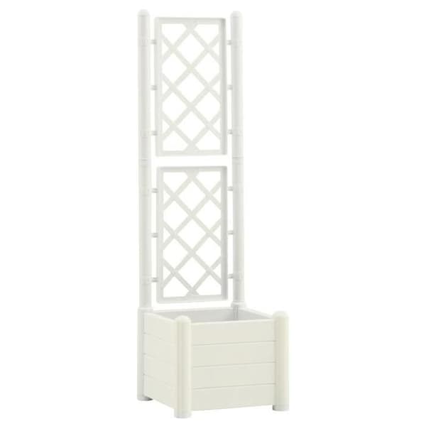 Maison Exclusive - Blomlåda med spaljé 43x43x142 cm PP Vit Vit