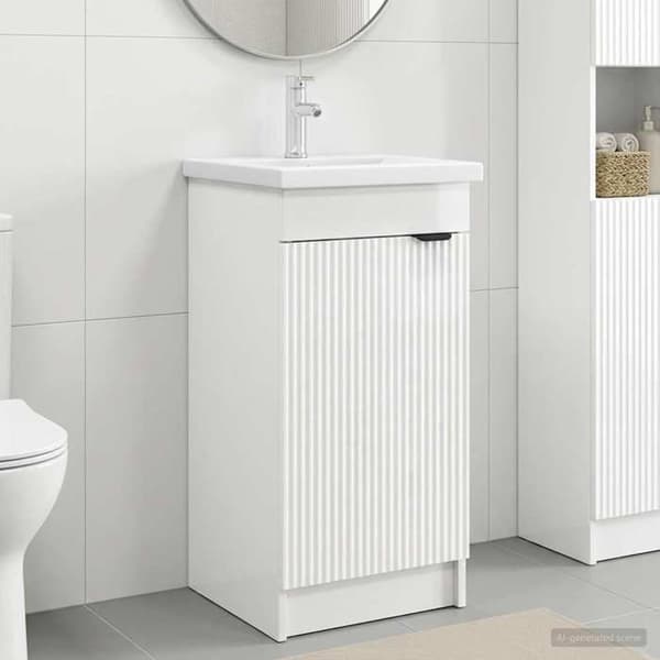 Maison Exclusive - Badeværelsesmøbel med hvidt blank vask