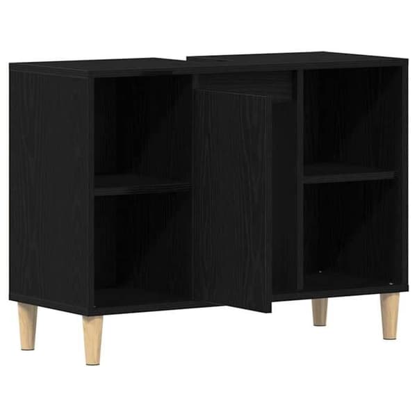 Maison Exclusive - Underskabs møbel Sort eg 80x33x60 cm Ingeniørtræ