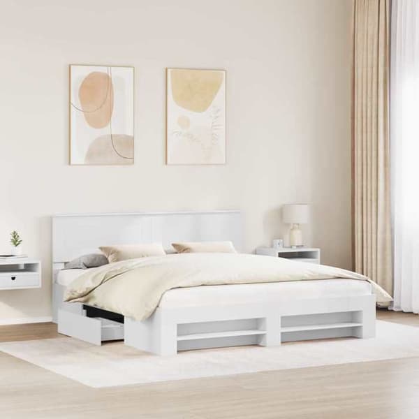 Maison Exclusive - Sängram Vit 180 x 200 cm Ingenjörsträ Vit