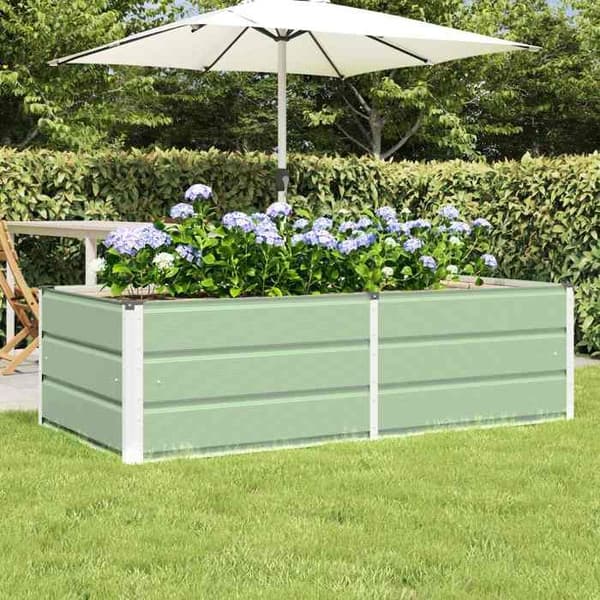 Jardiniär - EXKLUSIV HEM - 160 x 80 x 45 cm - Stål & plast - Grön - Rektangulär Grön