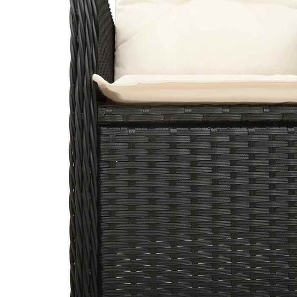Maison Exclusive - Havebistro sæt 7 dele med sorte puder i poly rattan Svart