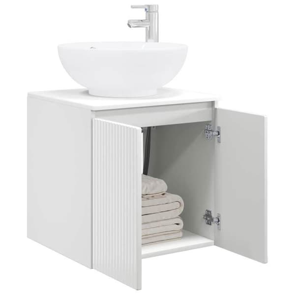 Maison Exclusive - Väggmonterad handfatsspegel i blank vit 49,5 x 44,5 x 65 cm