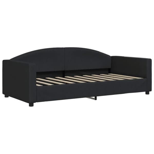 Maison Exclusive - Senge med udtræk og sort madras 90x190 cm stof