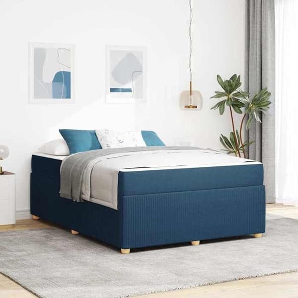Maison Exclusive - Sängram Blå 160 x 200 cm tyg Blå