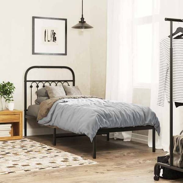 Hovedgærde - EKSKLUSIV HUS - Klassisk - sort metal - 75 cm - robuste ben Svart