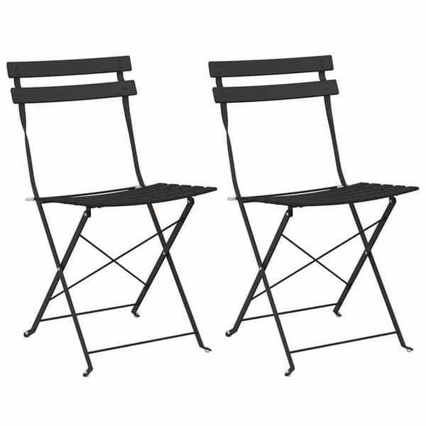 Maison Exclusive - Fällbar trädgårdsstol 2 st Anthracite Metall antracit