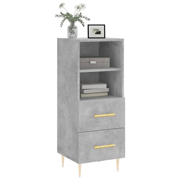 Maison Exclusive - Buffet Grå beton 34,5x34x90 cm Ingeniørtræ