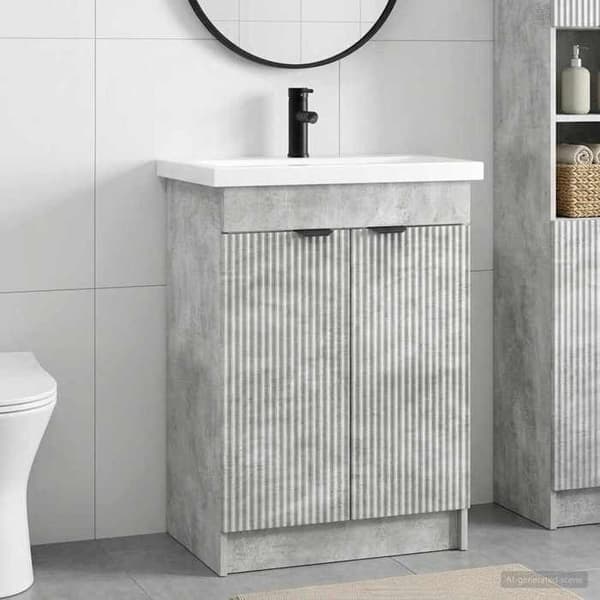 Maison Exclusive - Betoni harmaa kylpyhuonekalustesarja