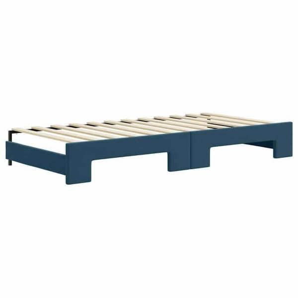 Maison Exclusive - Dagbädd med utdragbar säng och blå madrass 90x200 cm sammet Blå (sammet)