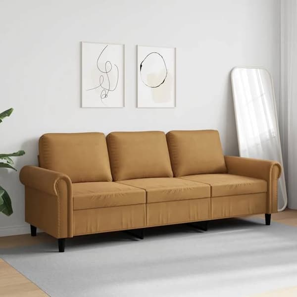 Maison Exclusive - 3-sitssoffa Brun 180 cm Sammet