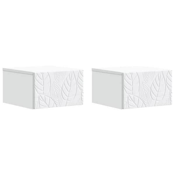 Maison Exclusive - Väggmonterad nattduksbord 2 delar Vit 49 x 34,5 x 20 cm