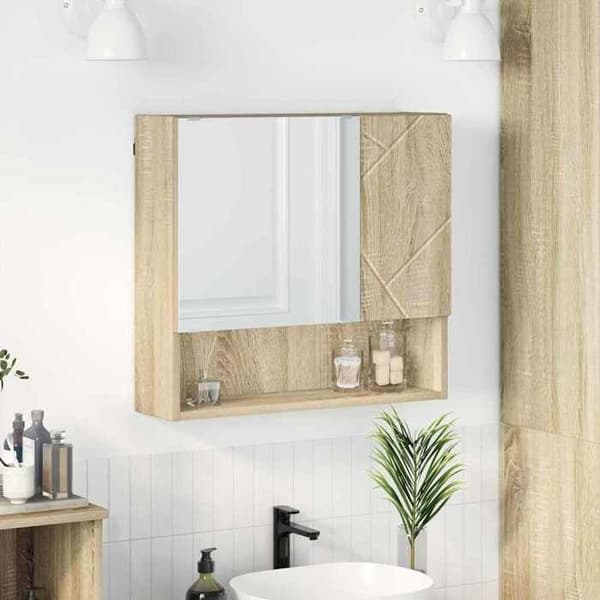 Maison Exclusive - Spejlskab Egetræ Sonoma 59 x 17 x 55 cm Ingeniørtræ