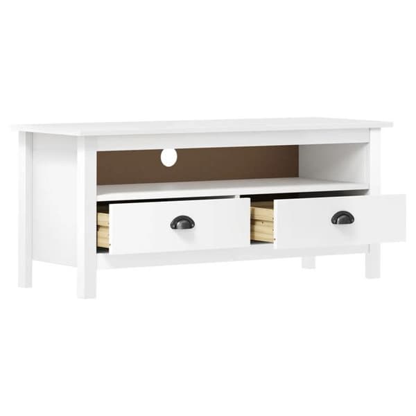 Maison Exclusive - TV-møbel Hill Range Hvid 110x40x47 cm Solid fyrretræ Matt vit