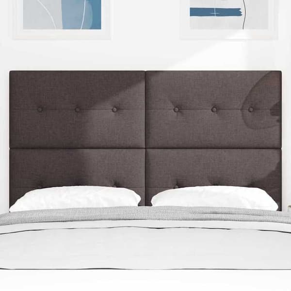 Maison Exclusive - LED-hovedgærde med mørkebrun LED-stribe 144 cm stof