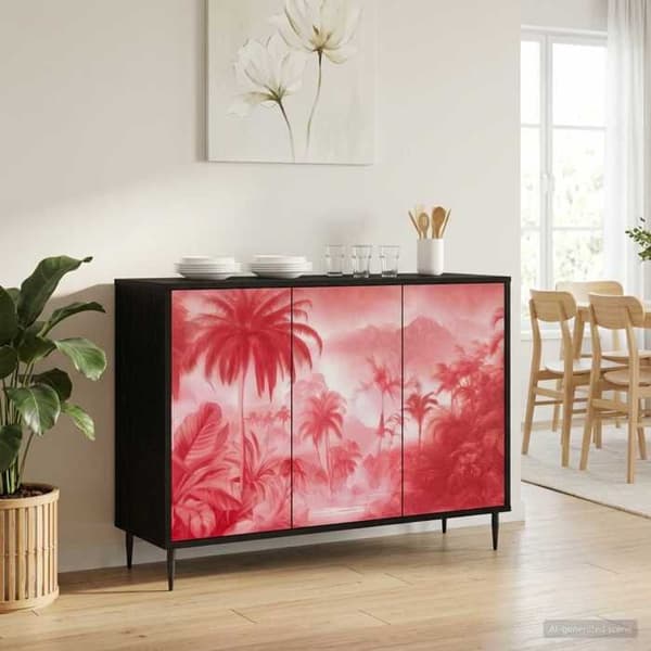 Maison Exclusive - Buffet AACHEN Sort eg 102 x 33 x 76 cm Ingeniørtræ
