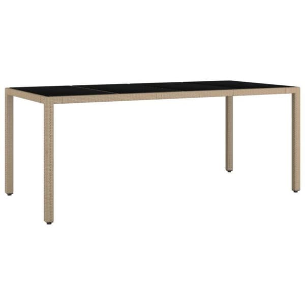 Maison Exclusive - Trädgårdsset med matbord och kuddar 7 delar beige polyrotting