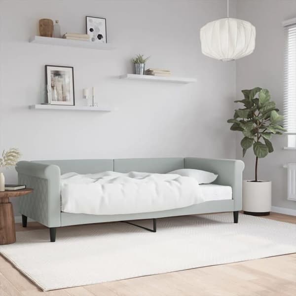 Maison Exclusive - Dagbed med lys grå madras 90x190 cm velour