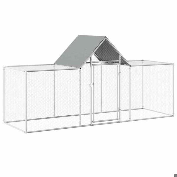 Maison Exclusive - Hönshus 3 x 1 x 1,5 m Galvaniserat stål Silver
