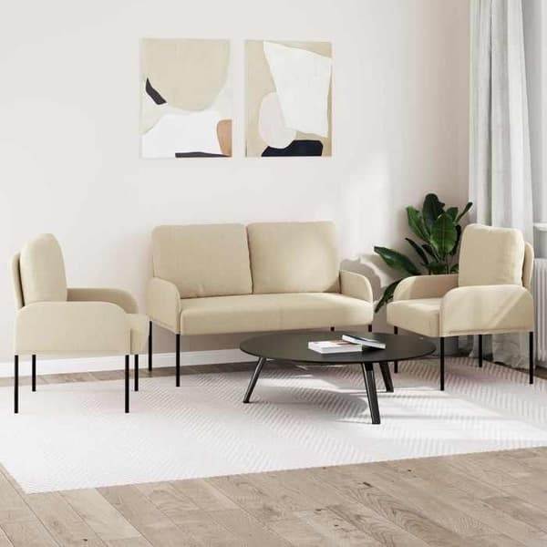 Maison Exclusive - 3 stk. sofa sæt Creme Krydsfiner