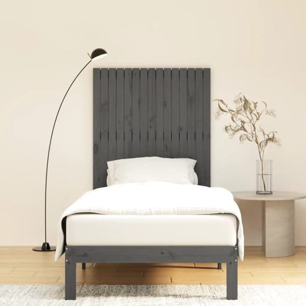 Maison Exclusive - Væghovedgærde Grå 95,5x3x110 cm Massivt fyrretræ
