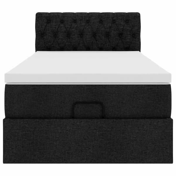 Sengestel ottoman - Eksklusiv Hus - Sort - 80x200 cm - Opbevaring under sengen svart vit