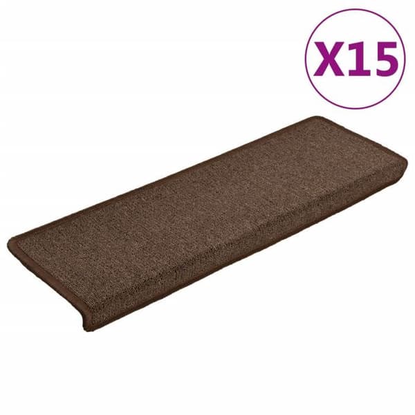 Maison Exclusive - Trappmatta 15 delar 65 x 21 x 4 cm Brun Rektangulär kant