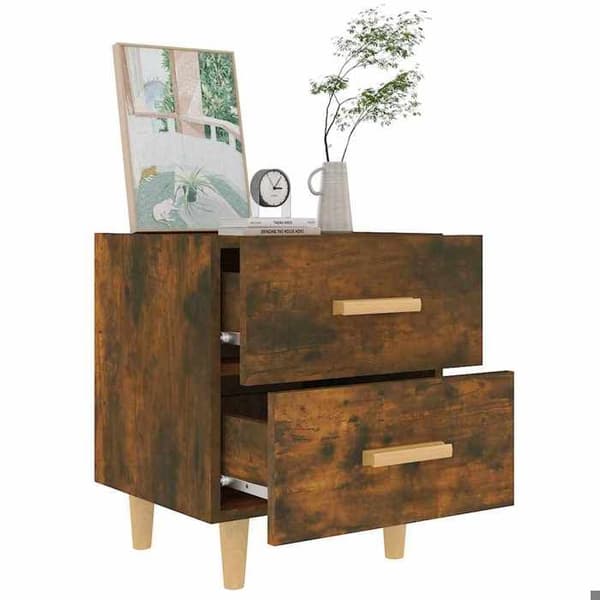 Maison Exclusive - Nattduksbord Ek rökig 40x35x47,5 cm