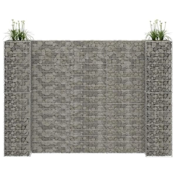 Maison Exclusive - Gabionplanter i H Ståltråd 260x40x200 cm silver-