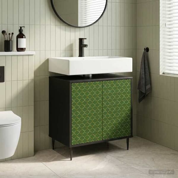 Maison Exclusive - Badeværelsesskab GELEEN Sort eg 60 x 40 x 61 cm