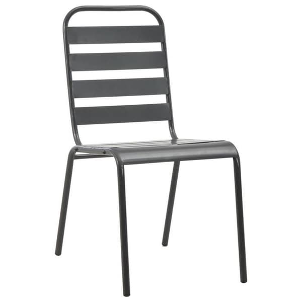 Maison Exclusive - Utomhusstolar set om 4 Design med ribbor Mörkgrå Stål