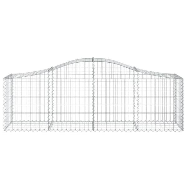Maison Exclusive - Bågformade gabionkorgar 14 st 200x50x60/80 cm galvaniserat järn silver-