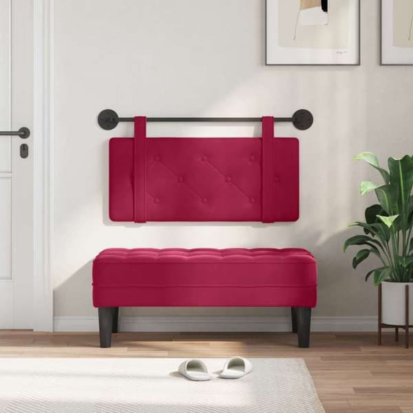 Maison Exclusive - Hängande sänggavel Bordeaux Sammet Bordeaux