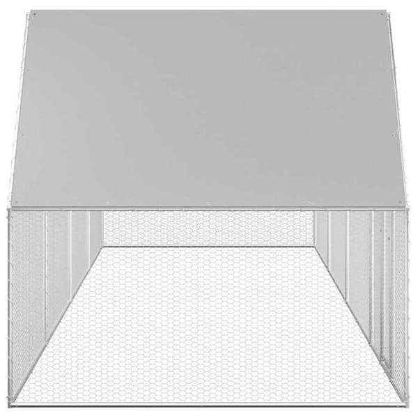 Maison Exclusive - Hønsehus 8 x 2 x 2 m Galvaniseret stål Silver