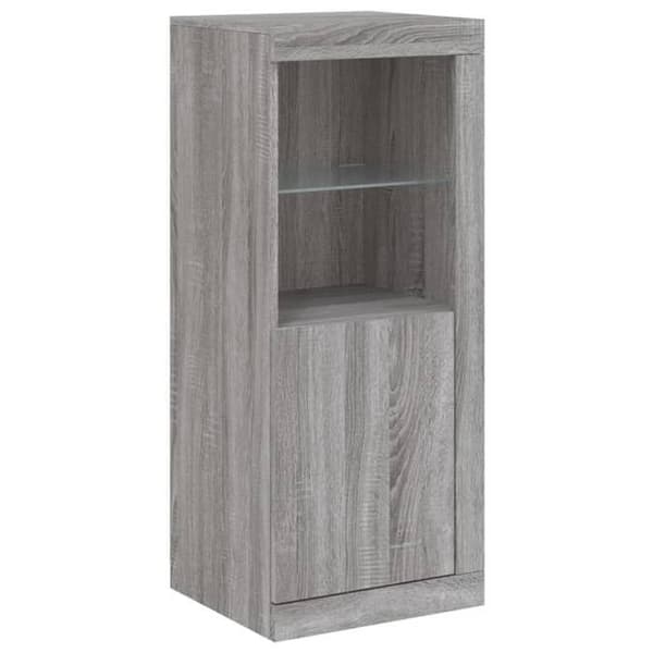 Maison Exclusive - Buffé med LED-lampor sonoma grå 41x37x100 cm