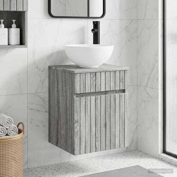 Maison Exclusive - Väggmonterad handfatmöbel Sonoma grå 39 x 41 x 64,5 cm